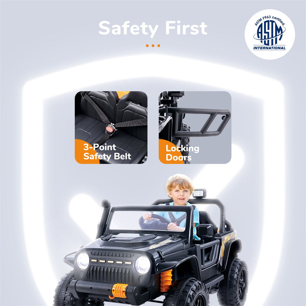 Electric Ride-On Truck for Kids with Remote Control and Parental Seat