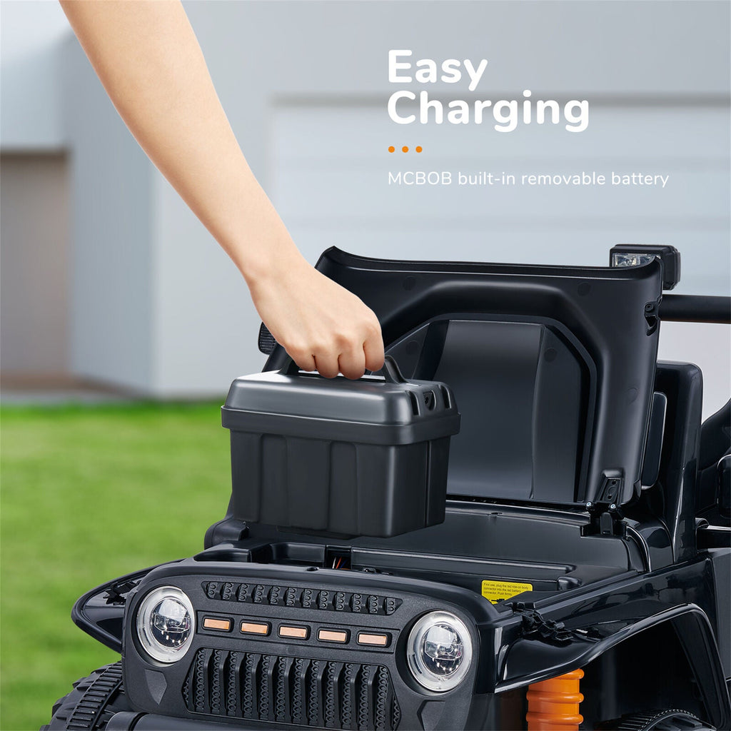 12V Electric Parent-Child Truck Ride-On Toy with Remote Control and LED Lights - 3 Speed Options