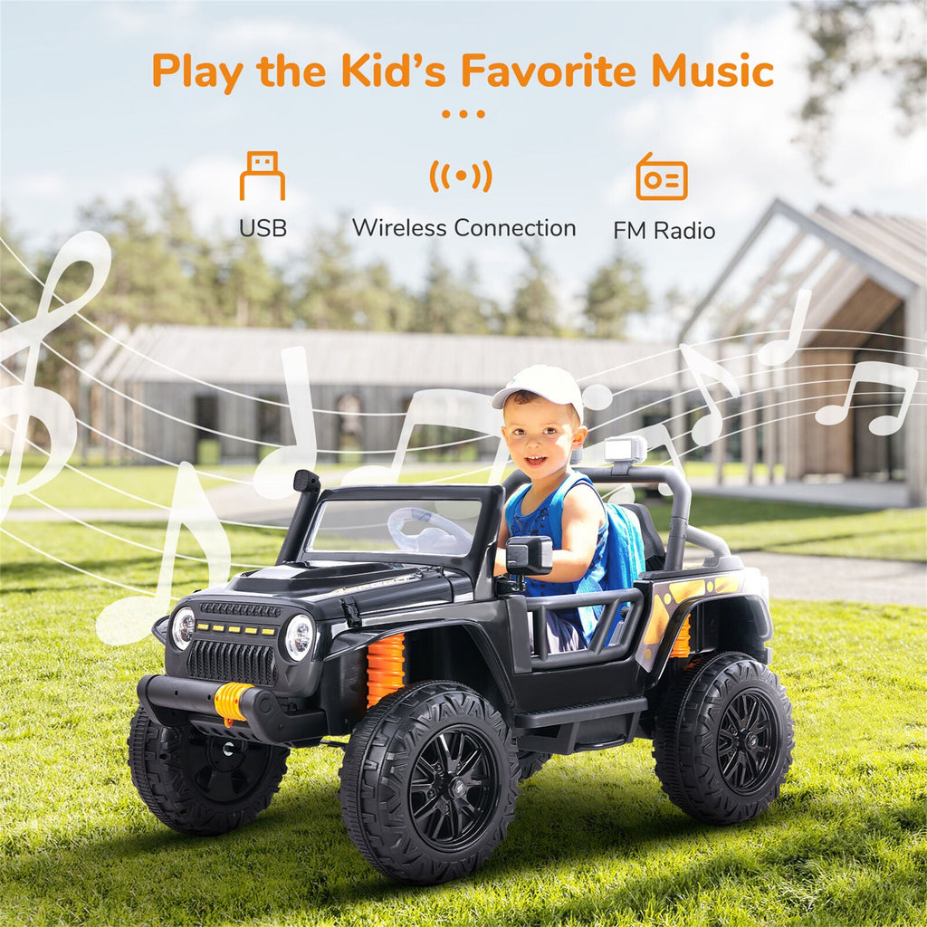 12V MP3 Ride On Truck with Remote Control and LED Lights - Perfect for Parent-Child Bonding!