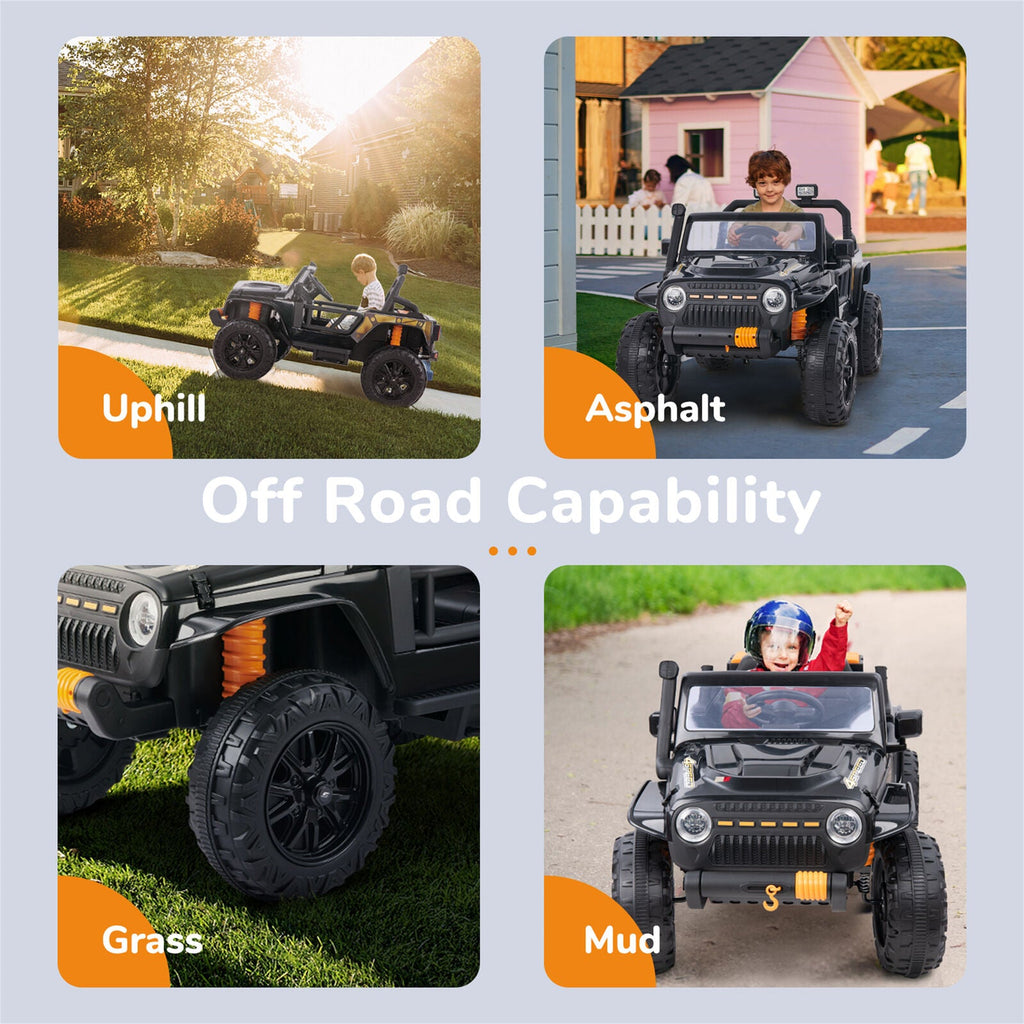 Premium 12V Ride-On Truck for Kids with Parental Remote Control, LED Lights, and 3 Speed Options