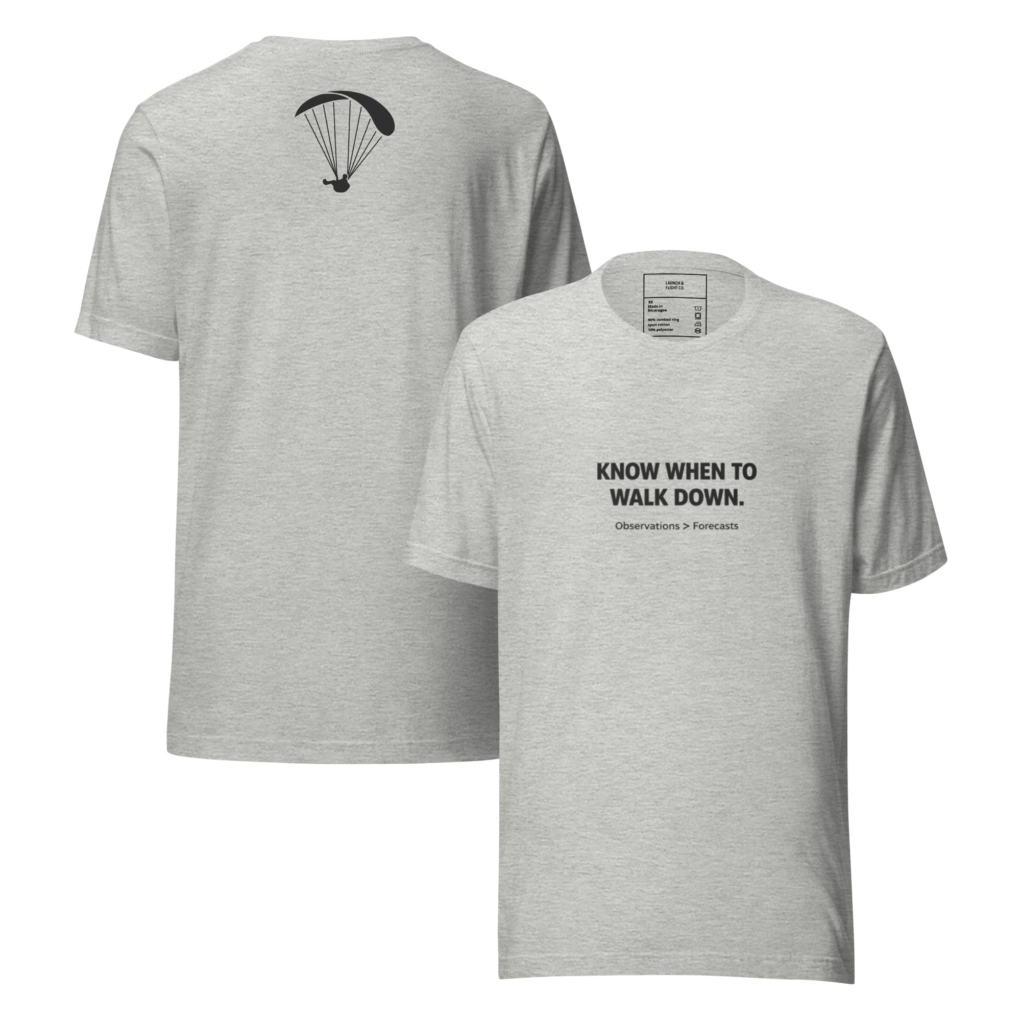 Know When to Walk Down Paragliding T-Shirt | Pilot Wisdom Tee