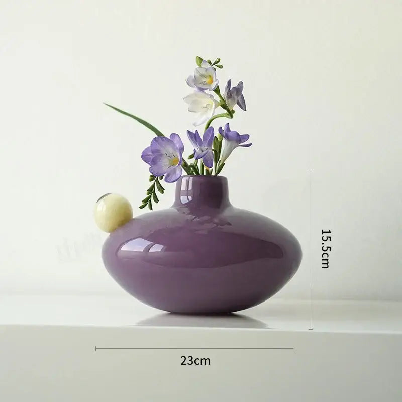 Lavender & blush pink geometric glass vase living room decor