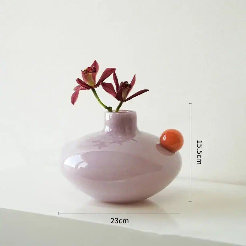 Lavender & blush pink geometric glass vase living room decor