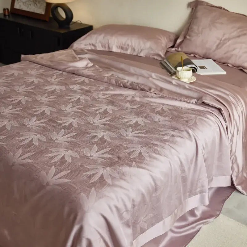Lavender jacquard quilt set – bedroom light luxury cooling bedding