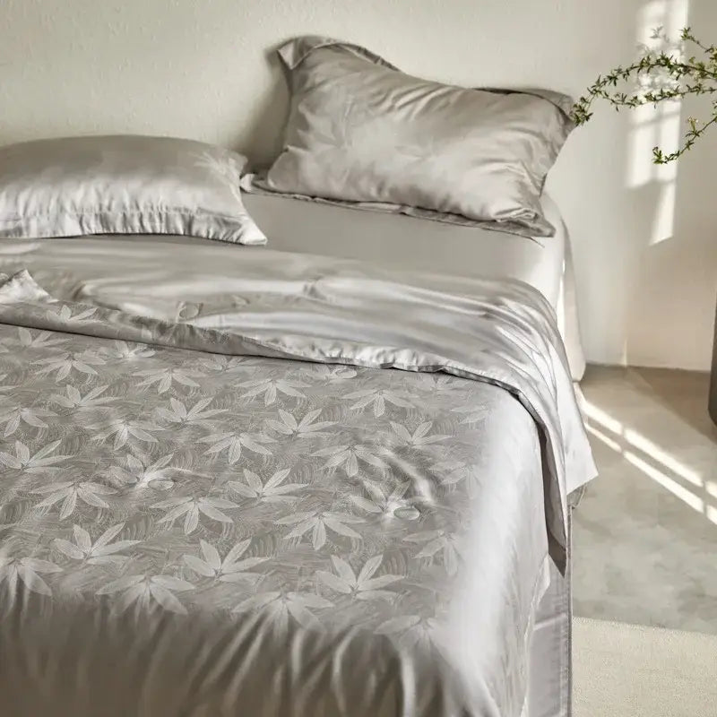 Lavender jacquard quilt set – bedroom light luxury cooling bedding