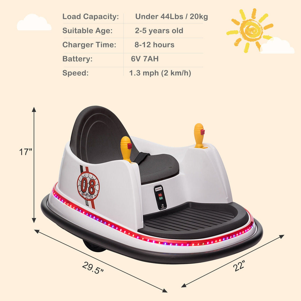 LEADZM 6V 7A.h Electric Bumper Car in White