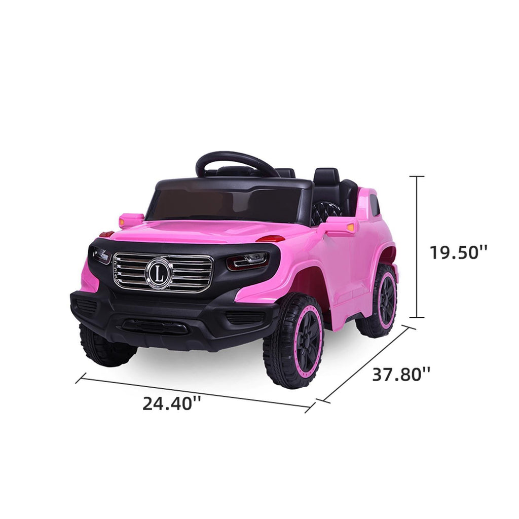Leadzm 6V Electric Ride-On Truck for Kids with Remote Control, LED Lights, and Seat Belt