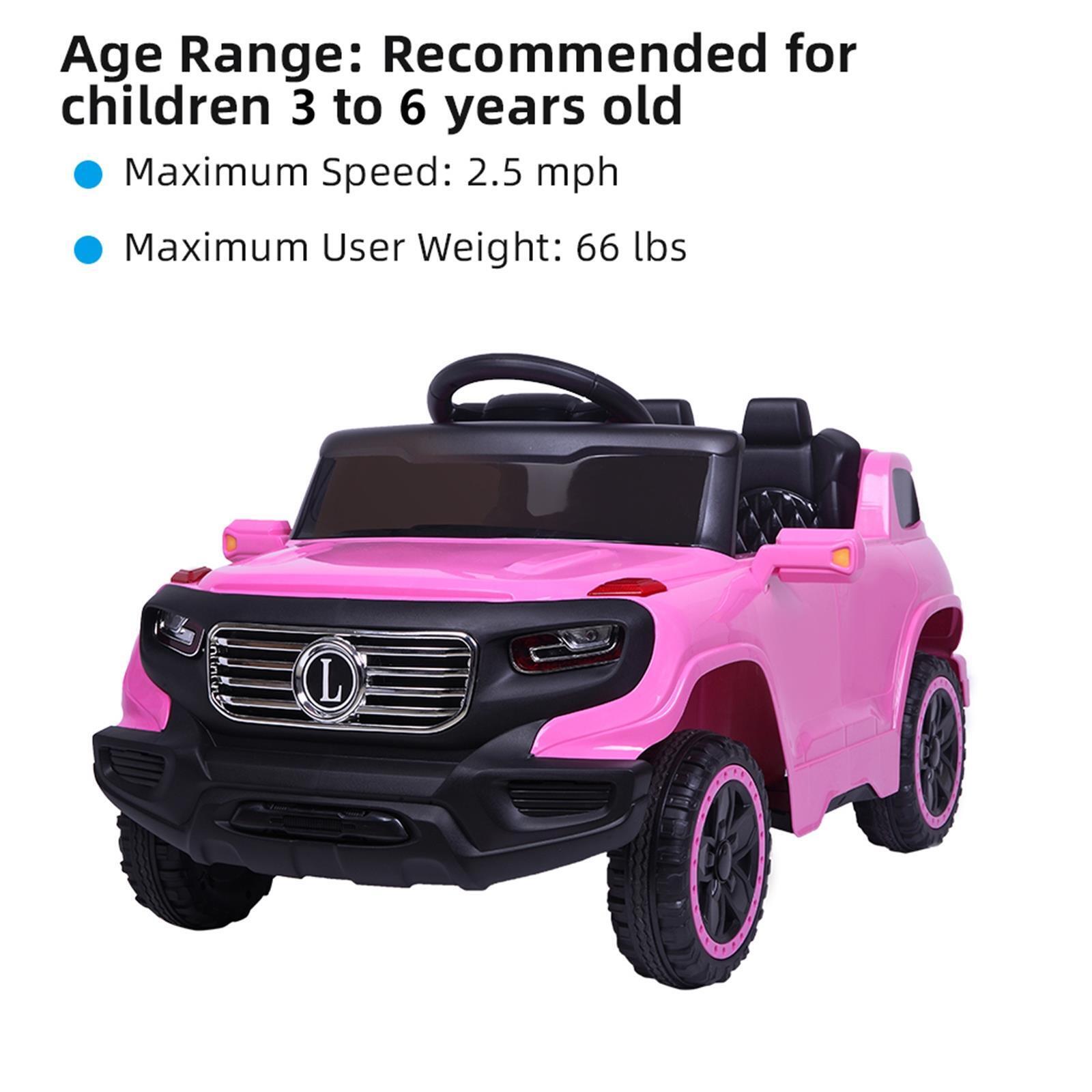 Leadzm 6V Electric Ride-On Truck for Kids with Remote Control, LED Lights, and Seat Belt