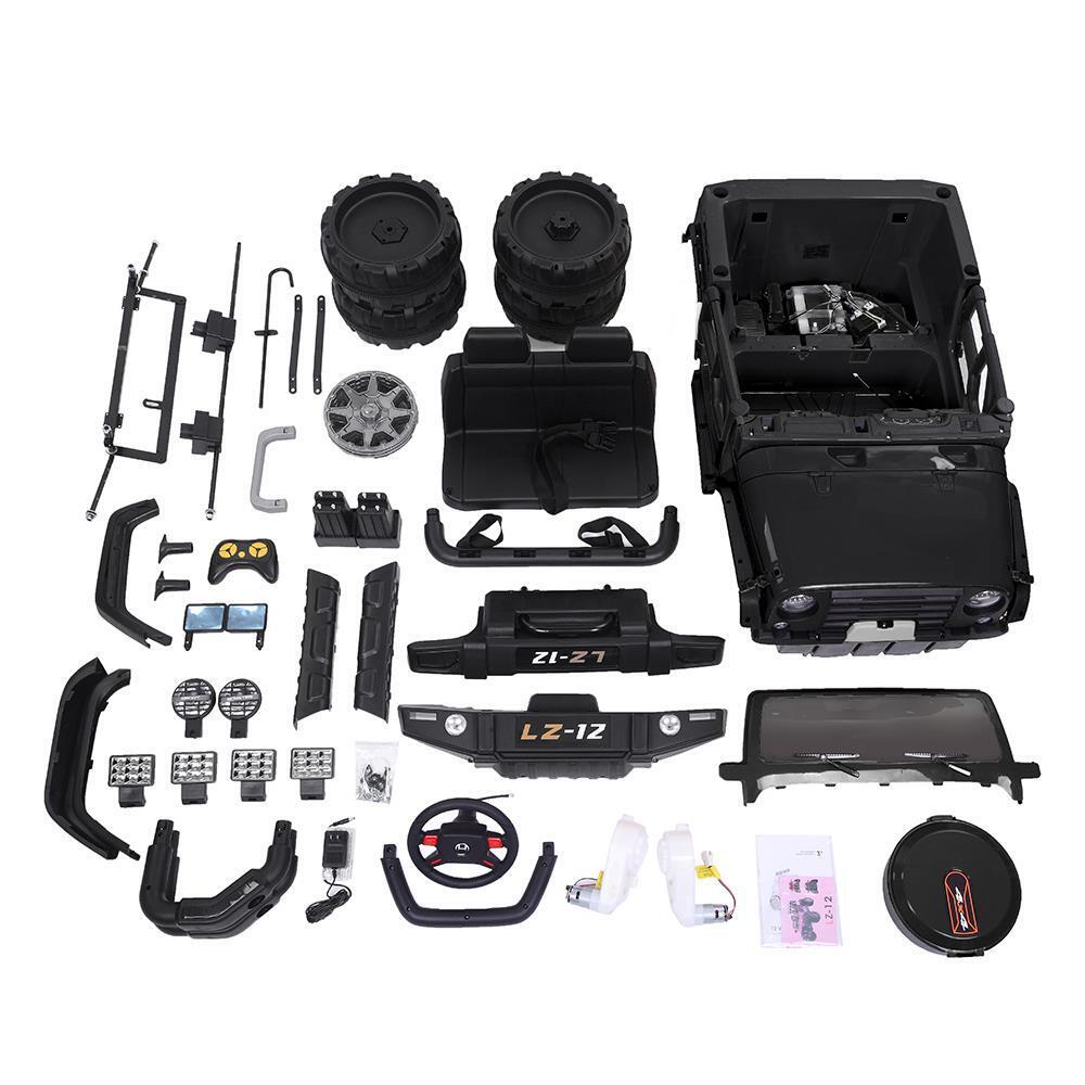 Leadzm LZ-12 12V Kids Ride on Car Toy with Remote Control - Black
