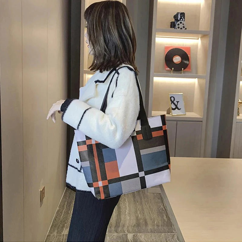 Leather Shoulder Shopping Bag