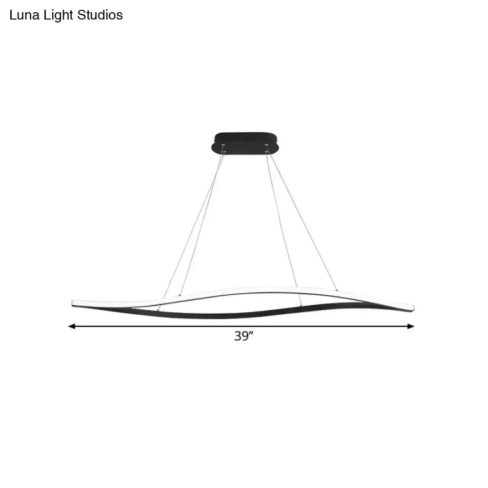 Modern black and white leaf led island lamp for dining room
