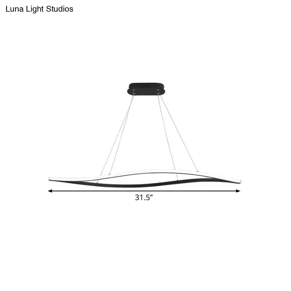 Modern black and white leaf led island lamp for dining room