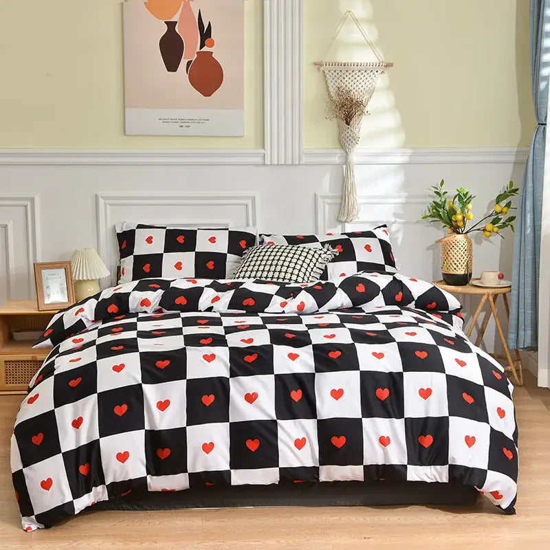 Leopard print beige & brown bedding set bedroom duvet cover