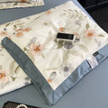 Leopard print cream & blue satin pillow sham bedroom decor