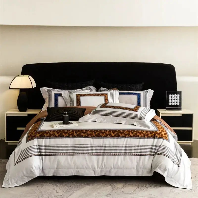 Leopard print egyptian cotton bedding set bedroom decor