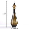 Leopard print glass vase set amber & black decanters living room decor