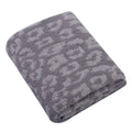 Leopard print knitted fleece blanket bedroom sofa throw