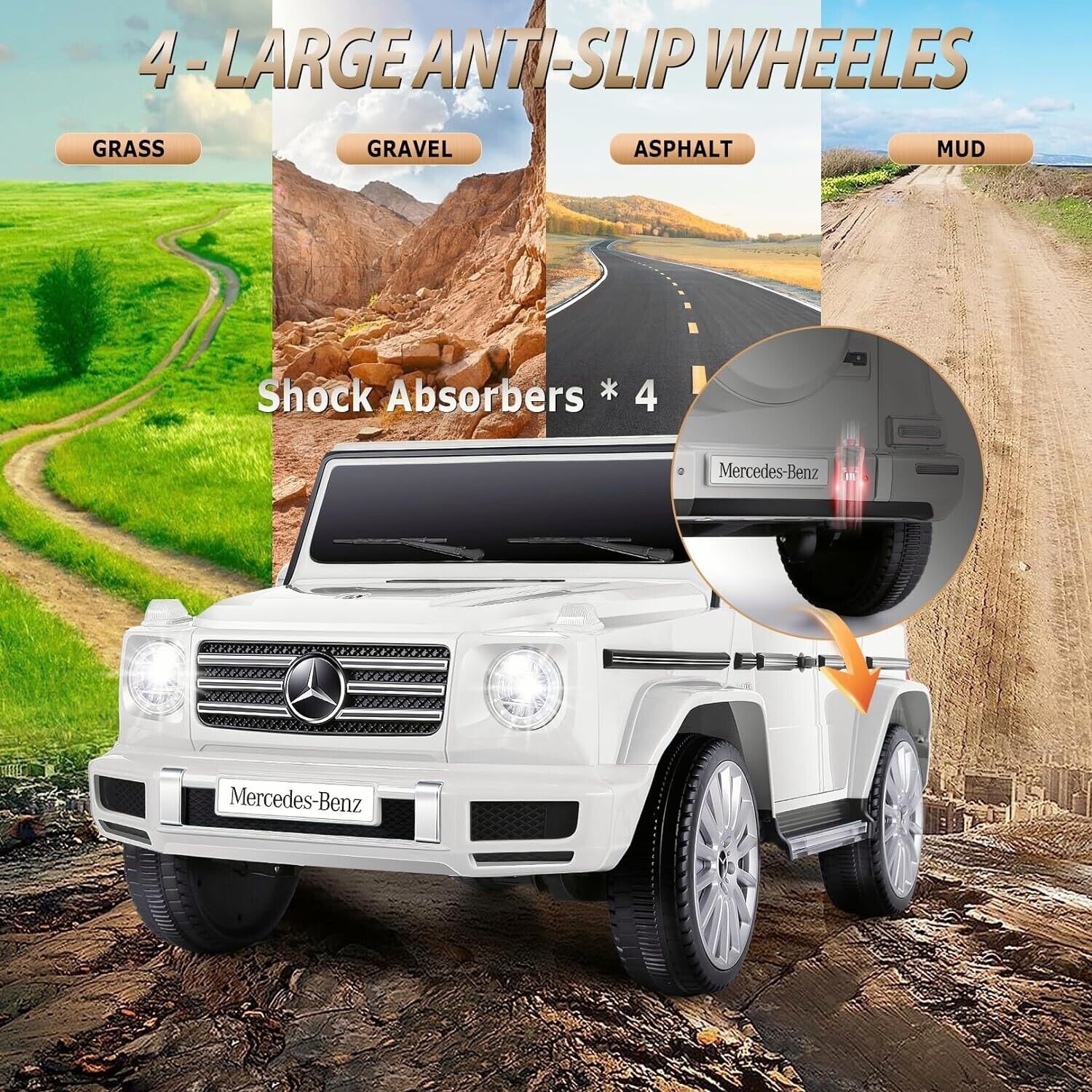 Mercedes-Benz G500 12V Electric Kids 4WD Ride on Car with Remote Control - Officially Licensed