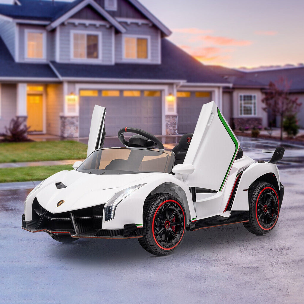 Licensed 12V Lamborghini 2-Seater Kids Ride On Car - White
