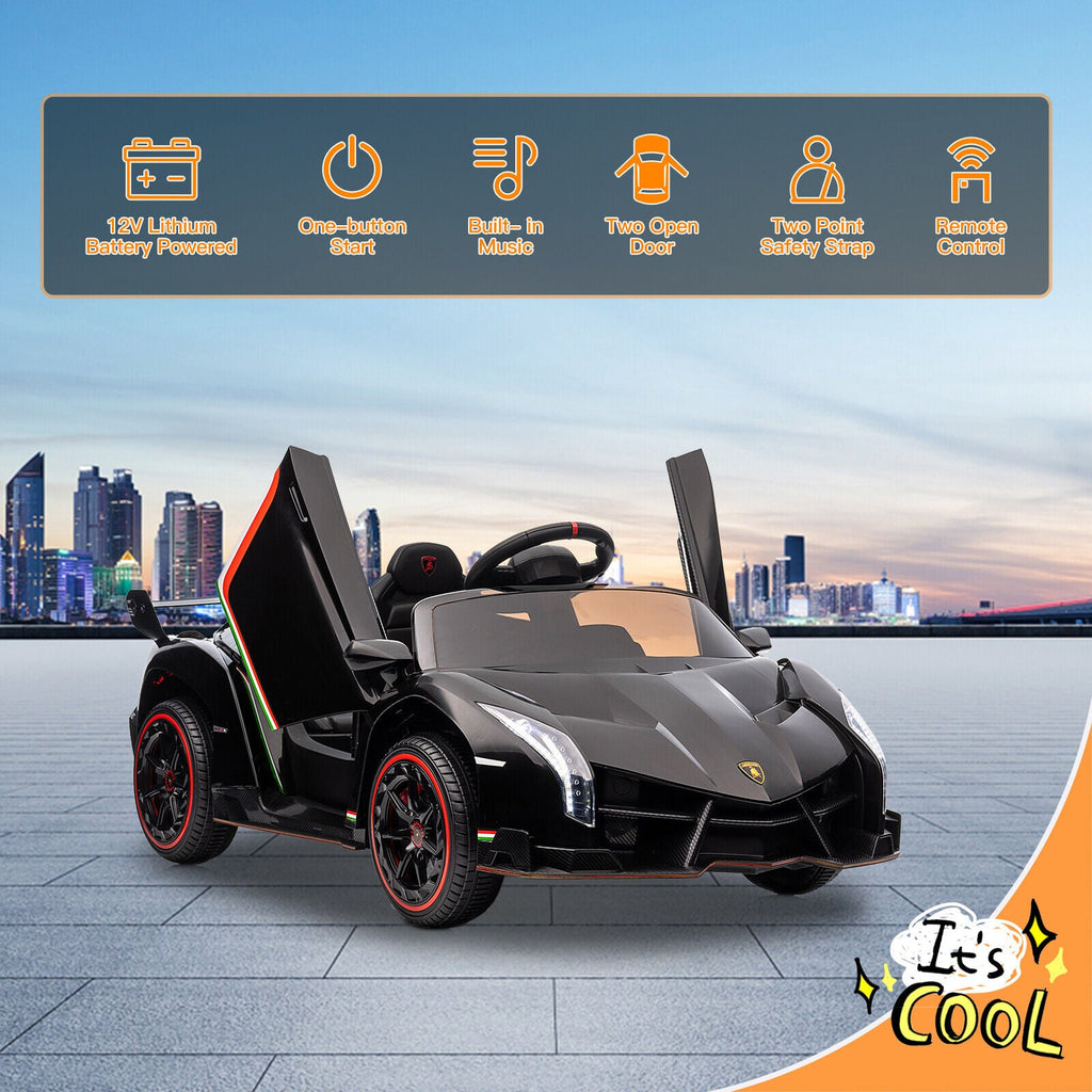 Licensed 12V Lamborghini Electric Ride-On Car for Kids with 2 Seats and Remote Control
