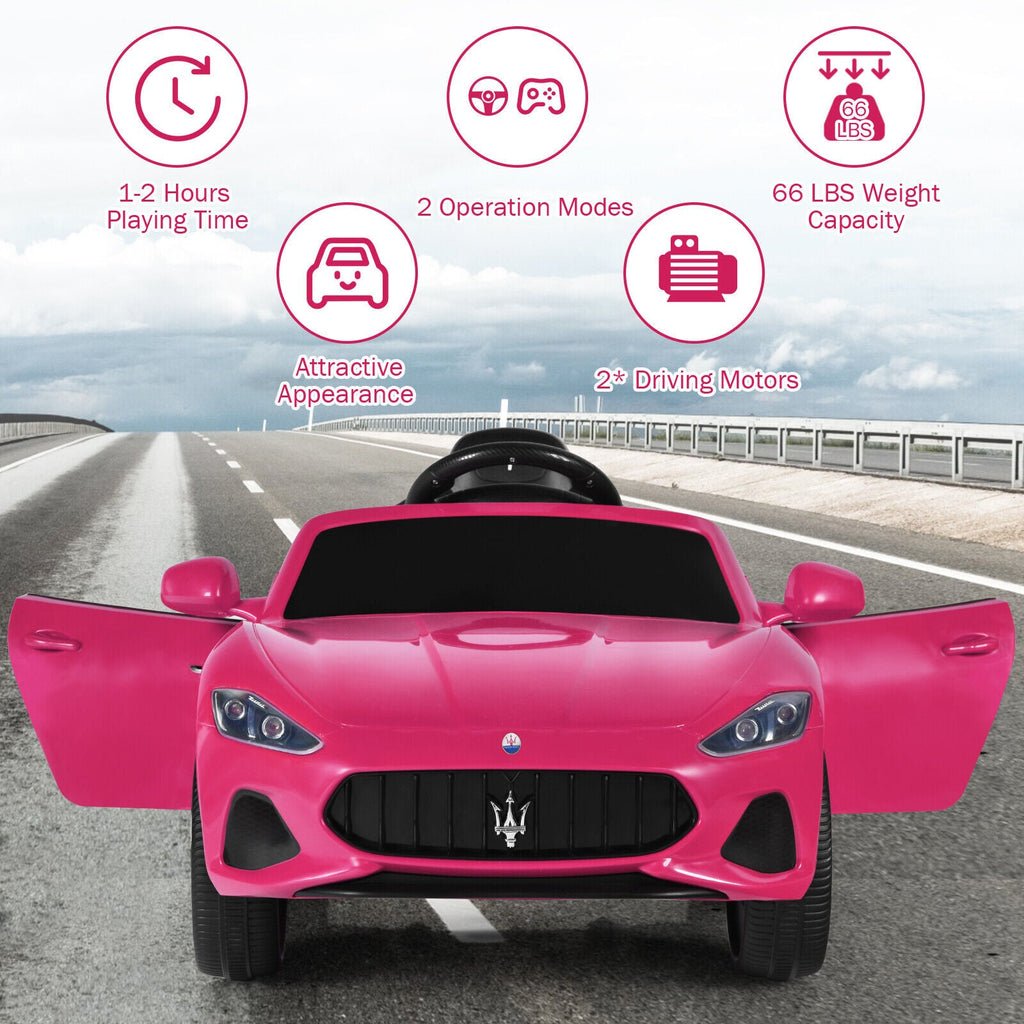 Licensed 12V Maserati GranCabrio Kids Ride-On Car with Lights and Remote Control
