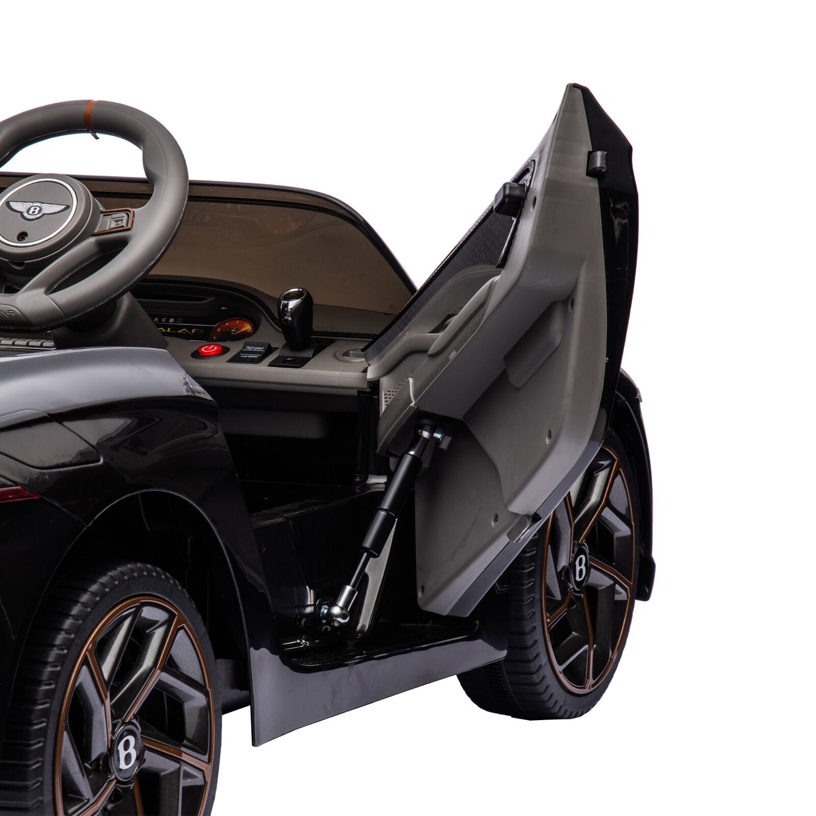 Licensed 2.4G Electric 12V 7A Kids Ride On Car with 3 Speeds - Bentley Black
