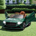 Licensed 2.4G Electric 12V Kids Ride On Car with 3 Speeds - Bentley Green