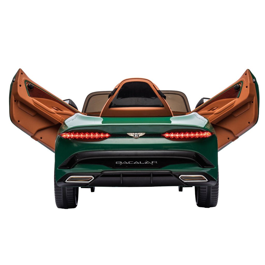 Licensed 2.4G Electric 12V Kids Ride On Car with 3 Speeds - Bentley Green