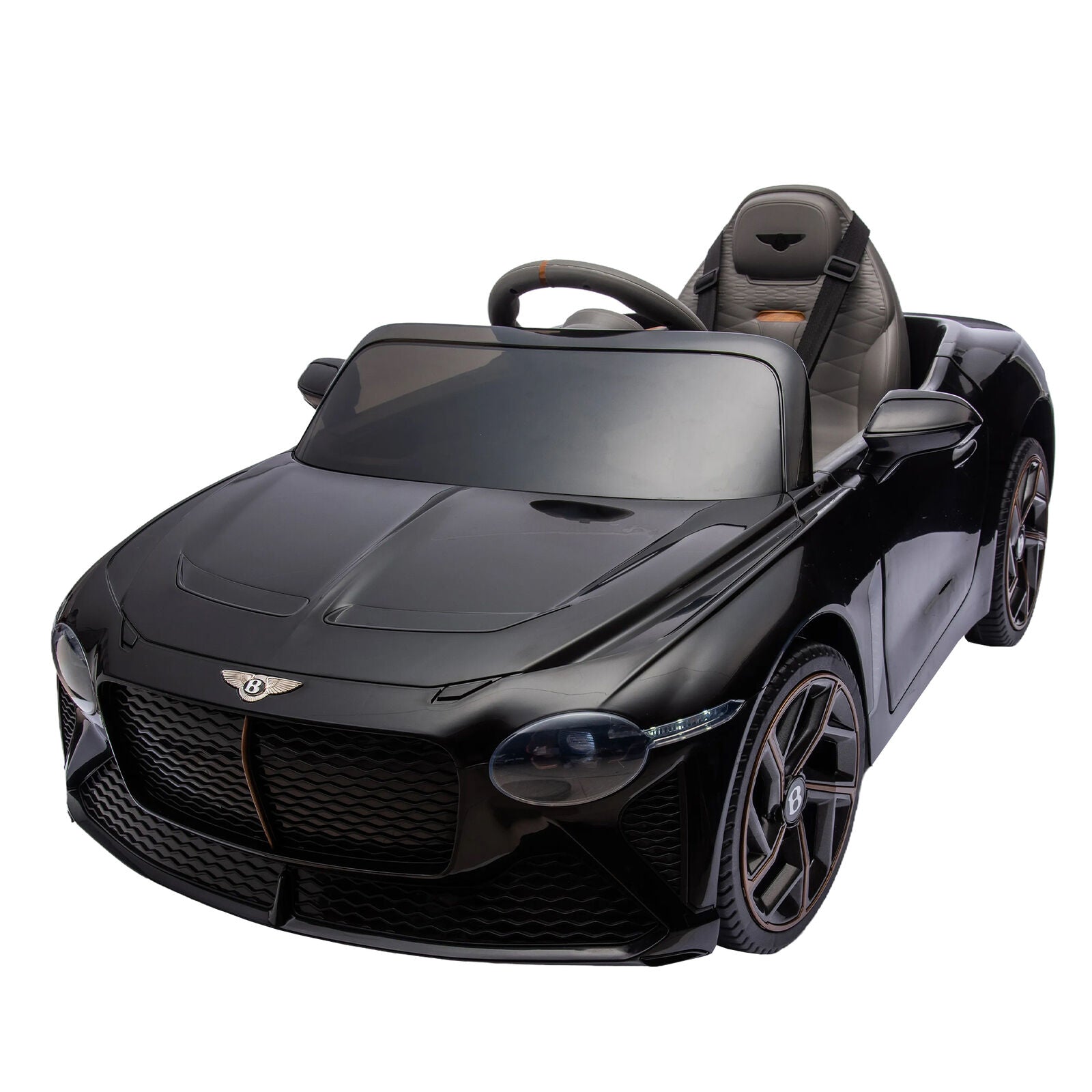 Licensed Bentley 2.4G RC Kids Ride On Car with 3 Speeds - Electric 12V 7A in Sleek Black