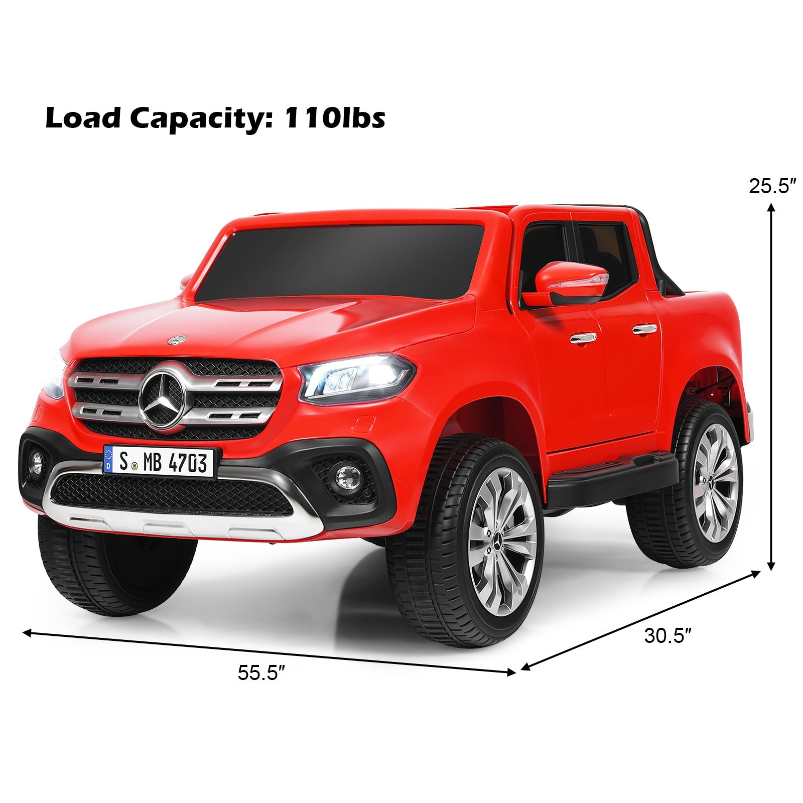 Licensed Benz Electric Ride-On Car for Kids - 2 Seater Toy Vehicle