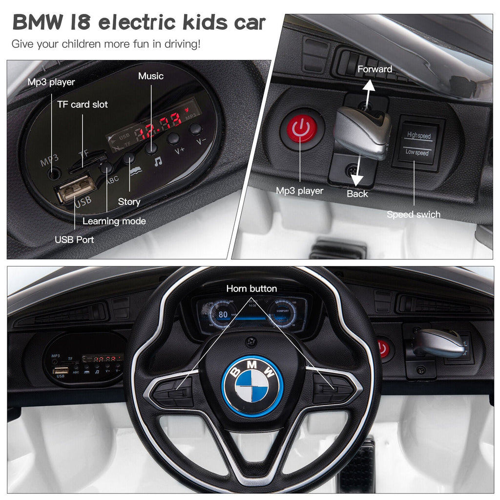 Licensed BMW I8 Electric Ride-On Car for Kids with Remote Control - 12V