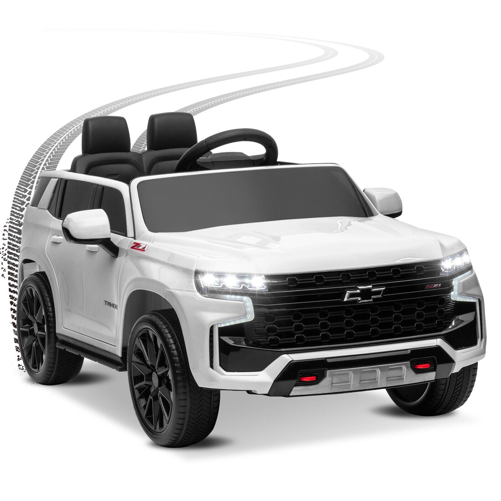 Licensed Chevrolet Silverado GMC 12V Ride-On Car Truck for Kids - White
