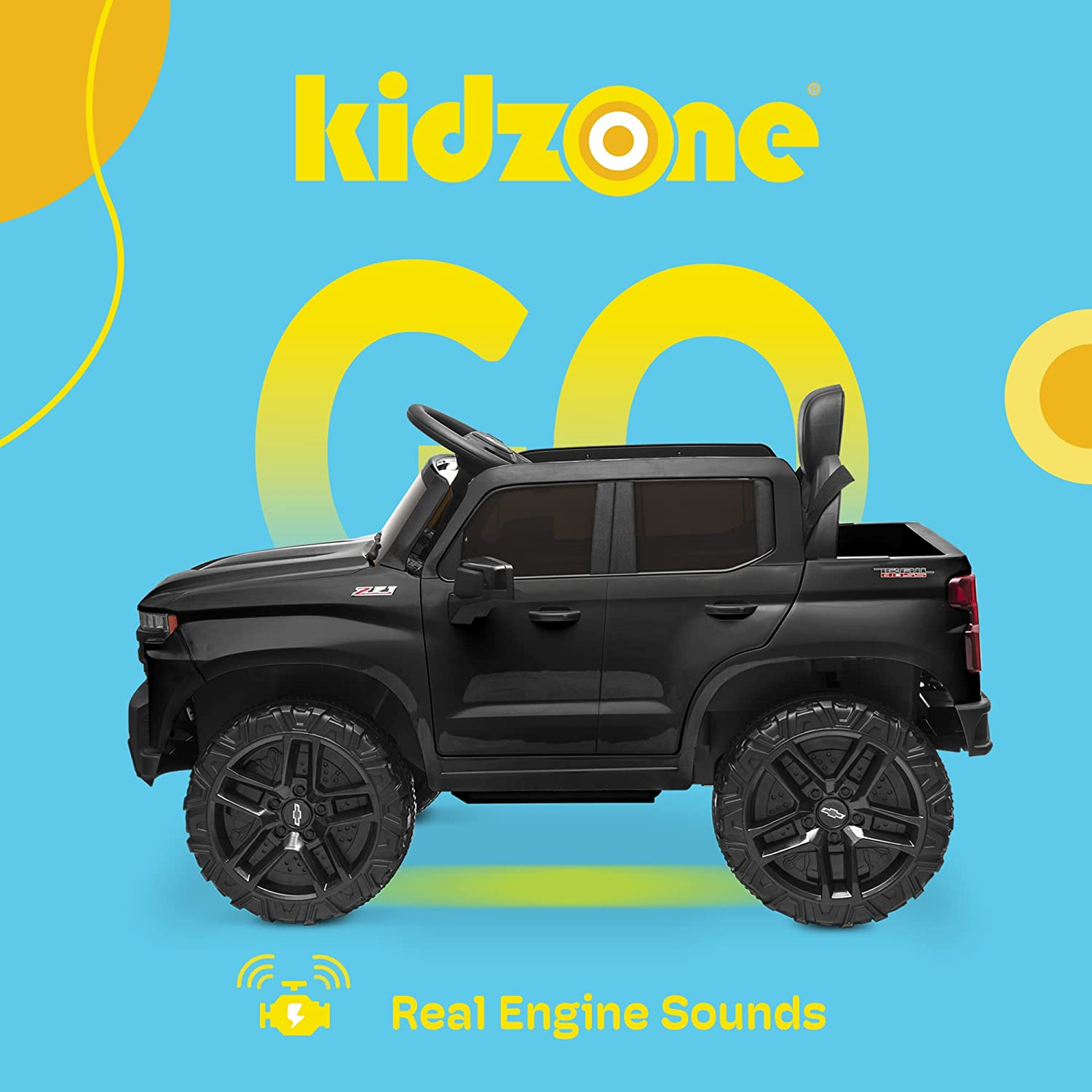 Licensed Chevrolet Silverado Trail Boss LT Kids Ride-On Truck - 12V Battery Powered