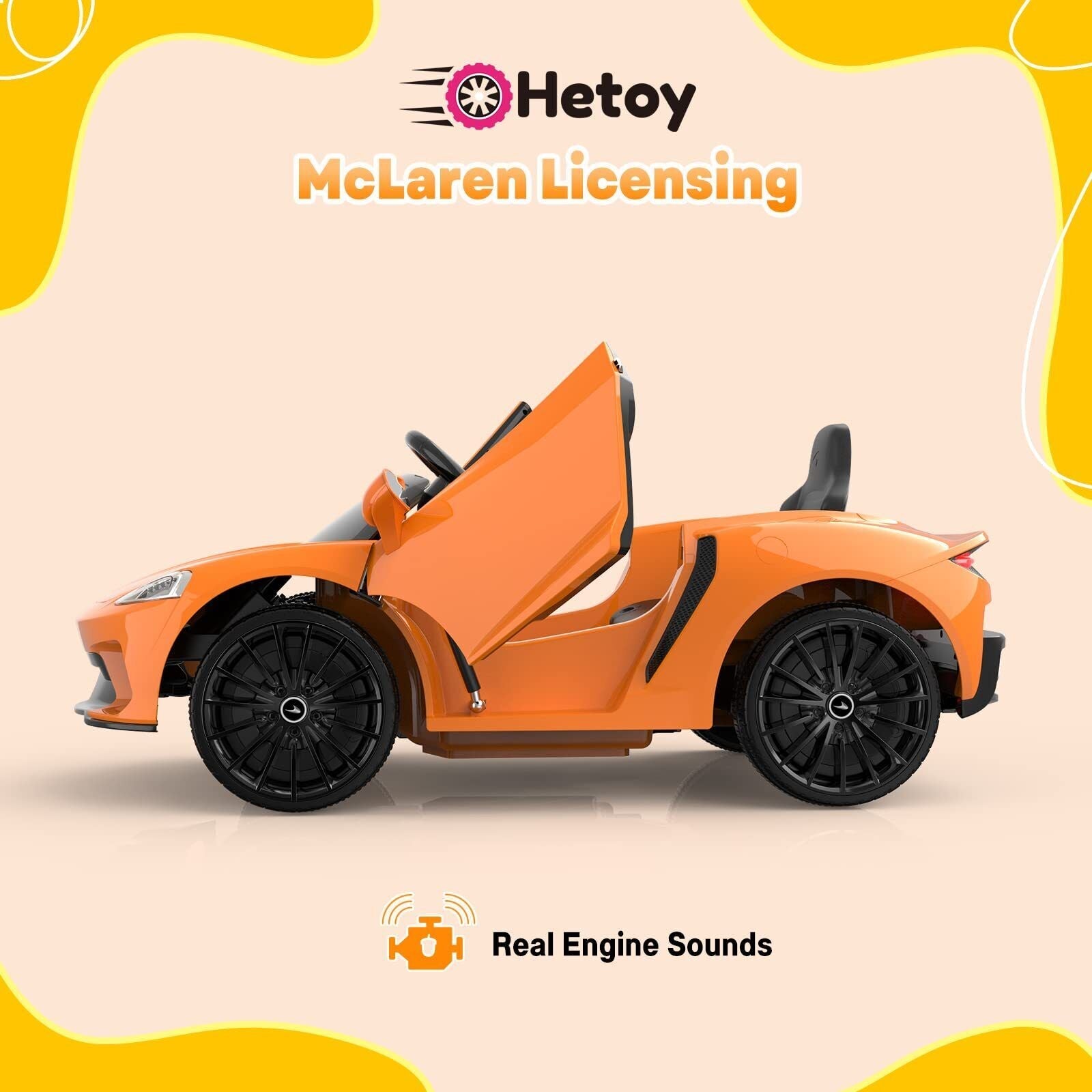 Licensed Electric Ride-On Toy Car for Kids with Remote Control and LED Headlights