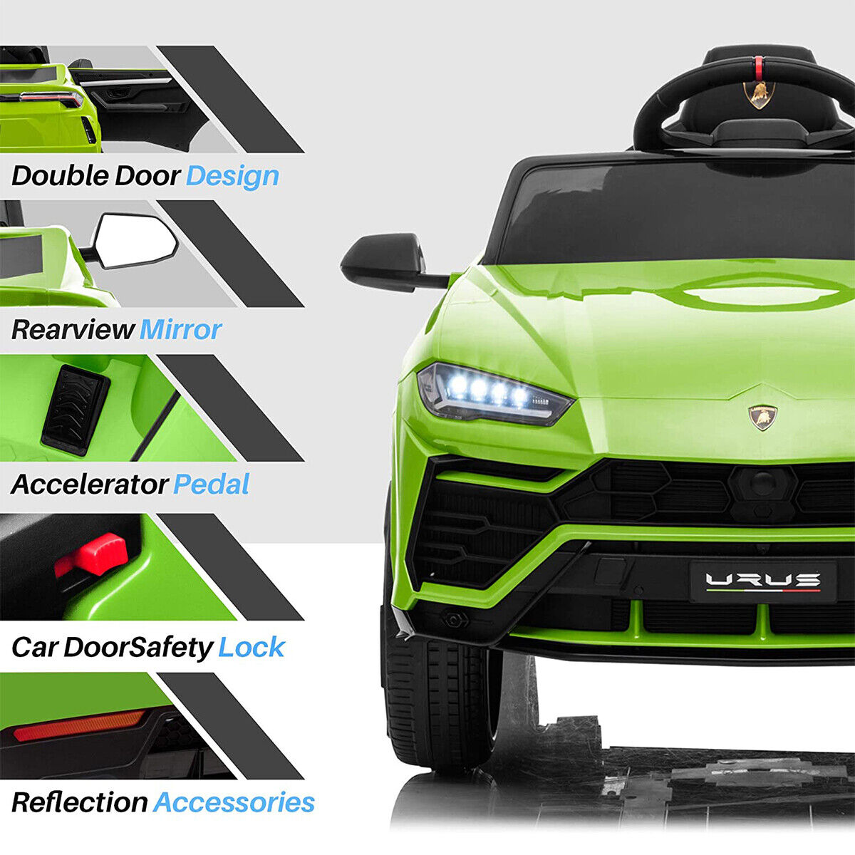 Licensed Lamborghini 12V Ride On Car with Remote Control and LED Headlights