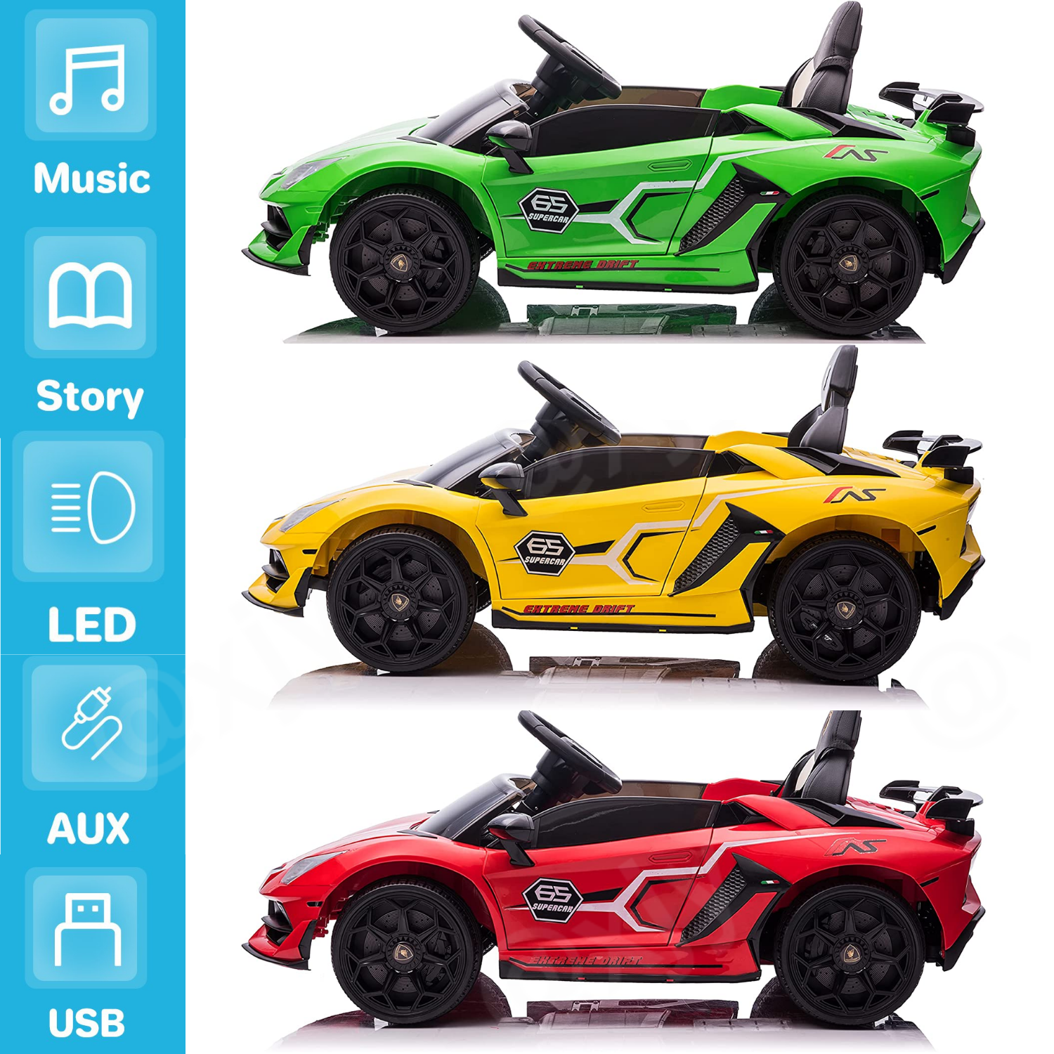 Licensed Lamborghini Aventador 12V Battery Powered Ride-On Car for Kids - Perfect Gift!