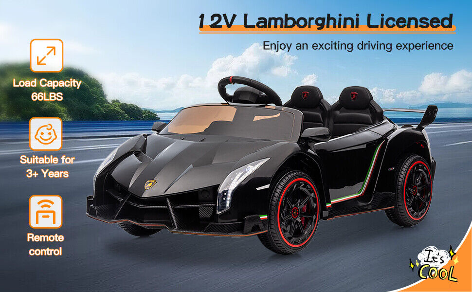 Licensed Lamborghini Electric Ride-On Car for Kids with Remote Control and 4 Wheels