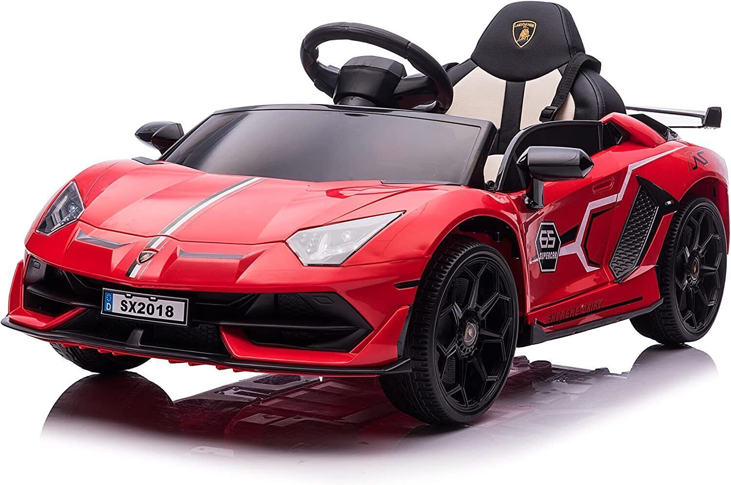 Licensed Lamborghini Kids Electric Ride On Car with Hydraulic Door - 12V Kids Car Toy