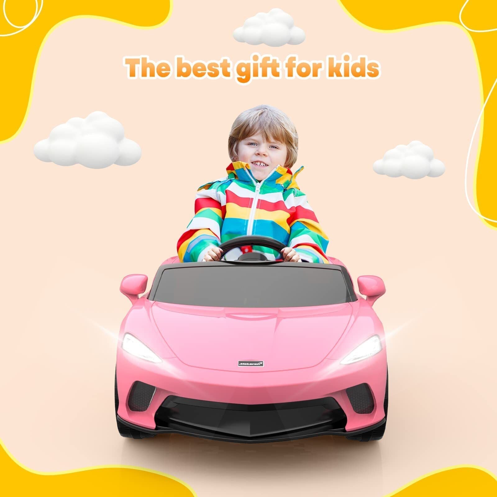 Licensed Lamborghini McLaren 12V Electric Ride-On Car for Kids with Remote Control