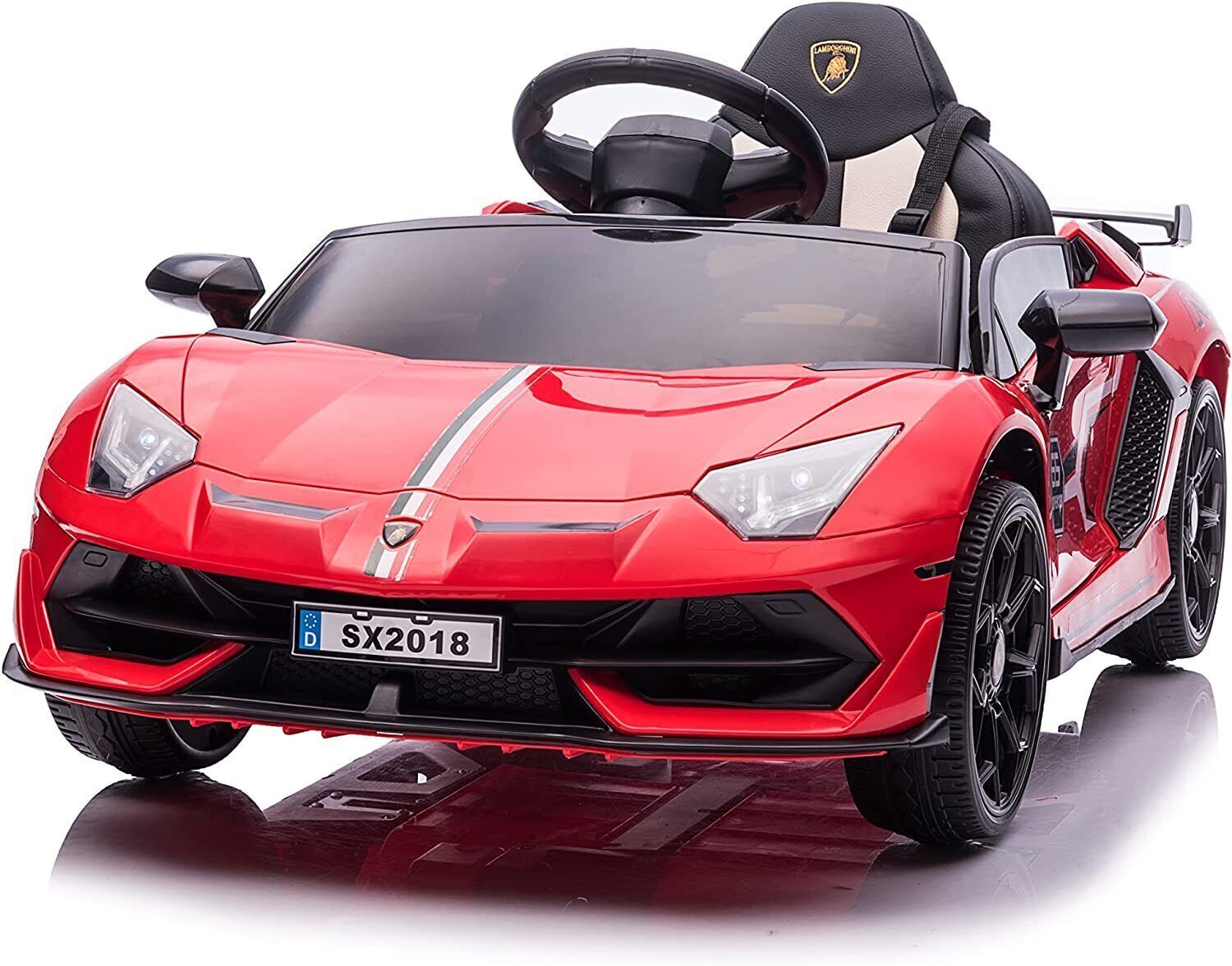 Licensed Lamborghini Ride-On Car Toy with Hydraulic Door and 3-Speed Function - 2x35W Motor, 12V Battery