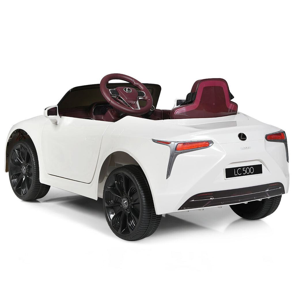 Licensed Lexus LC500 Electric Ride-On Car for Kids with Remote Control - White