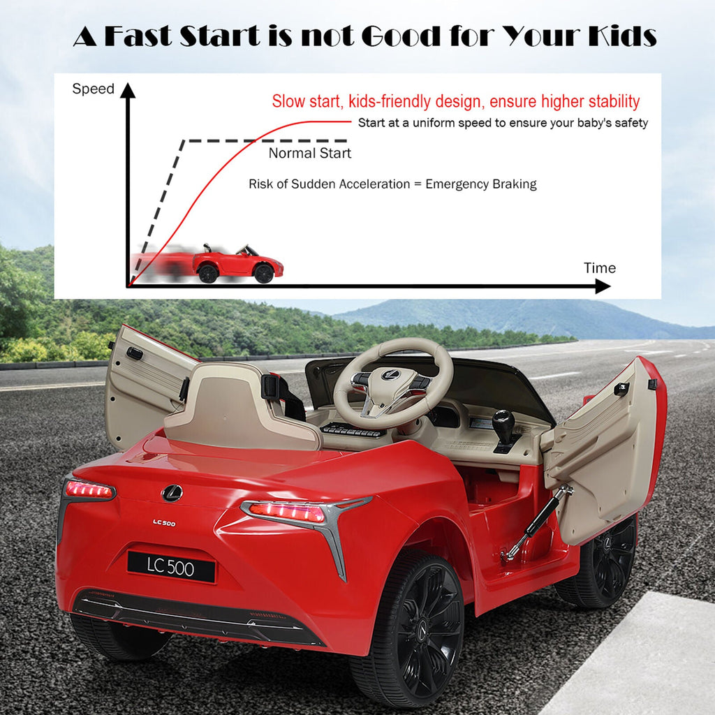 Licensed Lexus LC500 Kids Ride On Car with MP3 and Remote Control - Red (12V)