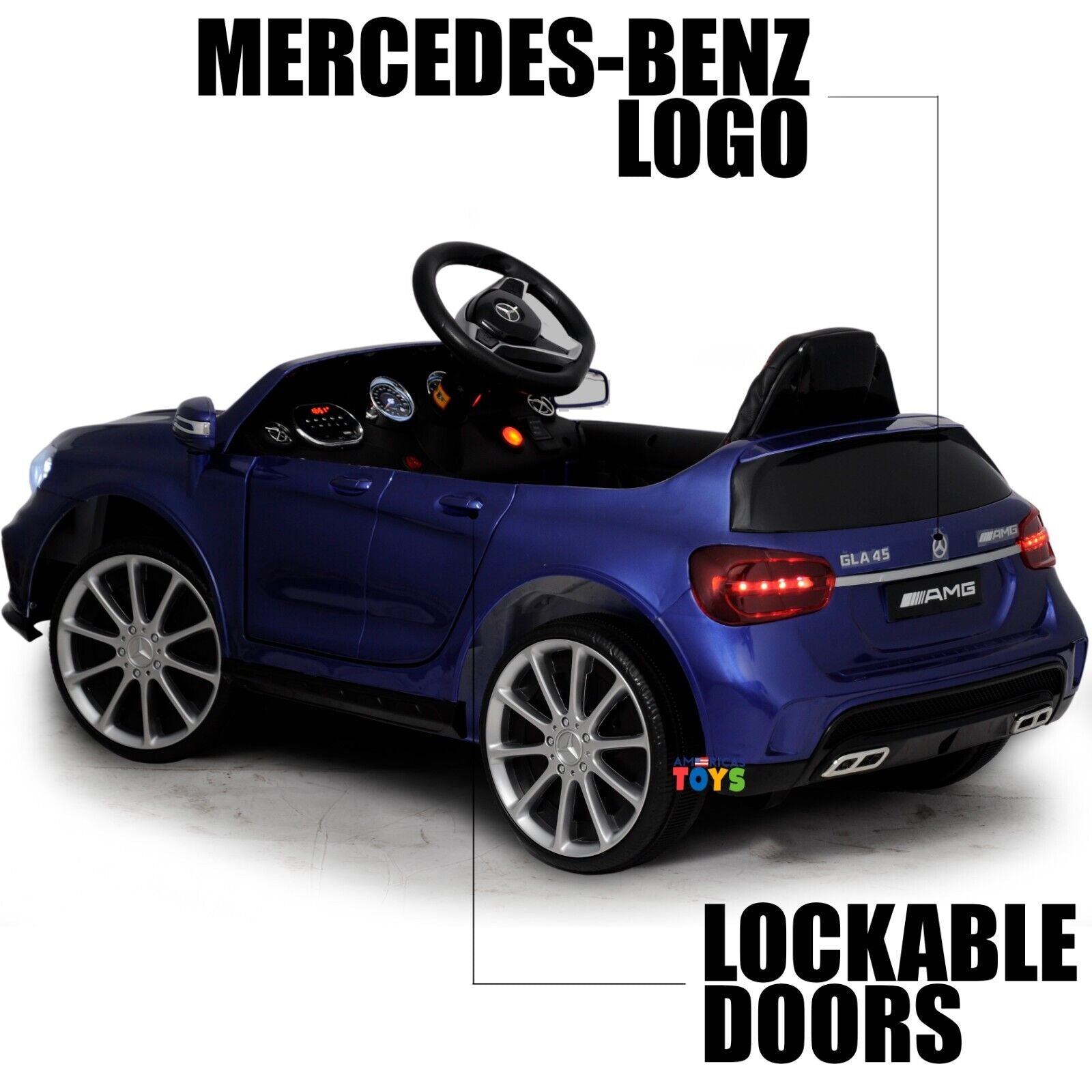 Licensed Mercedes-Benz 12V Kids Ride On Car with R/C and MP3 Music - Available in Multiple Colors