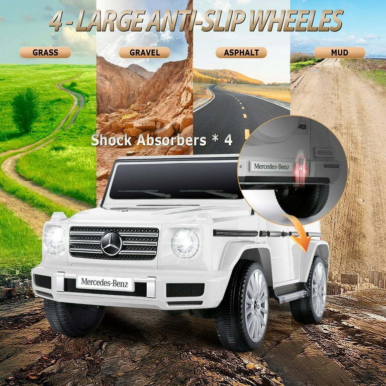Licensed Mercedes-Benz 4-Wheel Ride-On Car for Kids with Remote Control and LED Lights