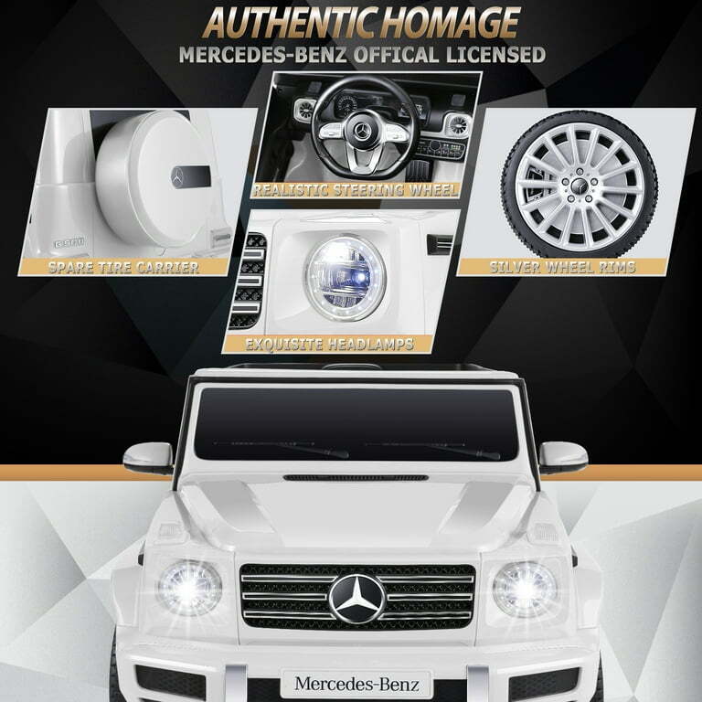 Licensed Mercedes-Benz 4-Wheel Ride-On Car for Kids with Remote Control and LED Lights
