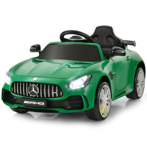 Licensed Mercedes Benz AMG GTR 12V Kids Ride On Car with Remote Control and MP3 Player - Green