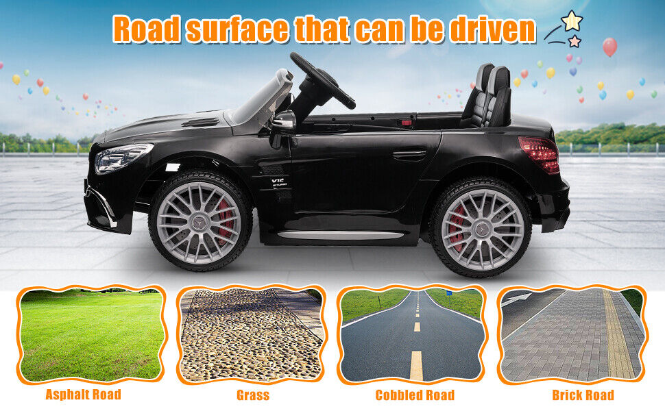 Licensed Mercedes Benz AMG SL65 Electric Ride-On Car for Kids with Remote Control - 12V