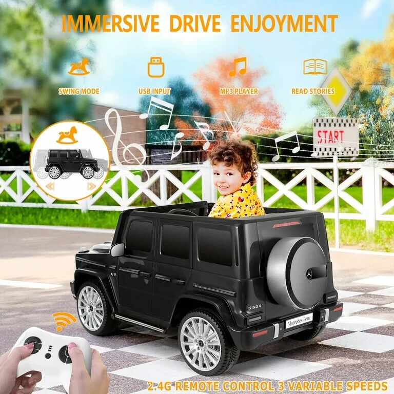 Licensed Mercedes-Benz G500 4WD Electric Ride-On Car for Kids with Parental Remote Control - 12V
