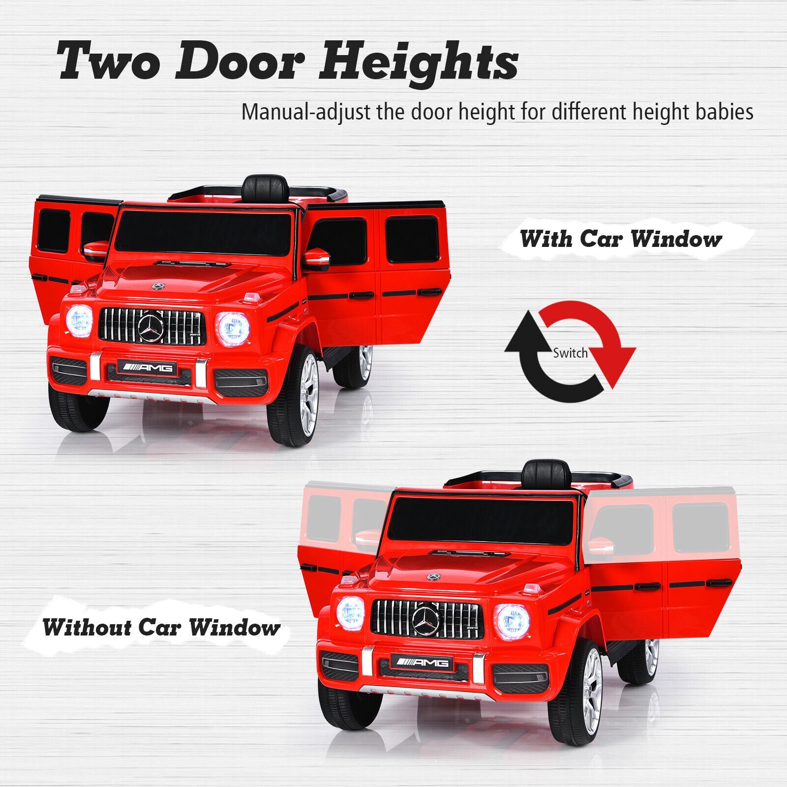 Licensed Mercedes-Benz G63 12V Kids Ride On Car with Music & Remote Control - Red