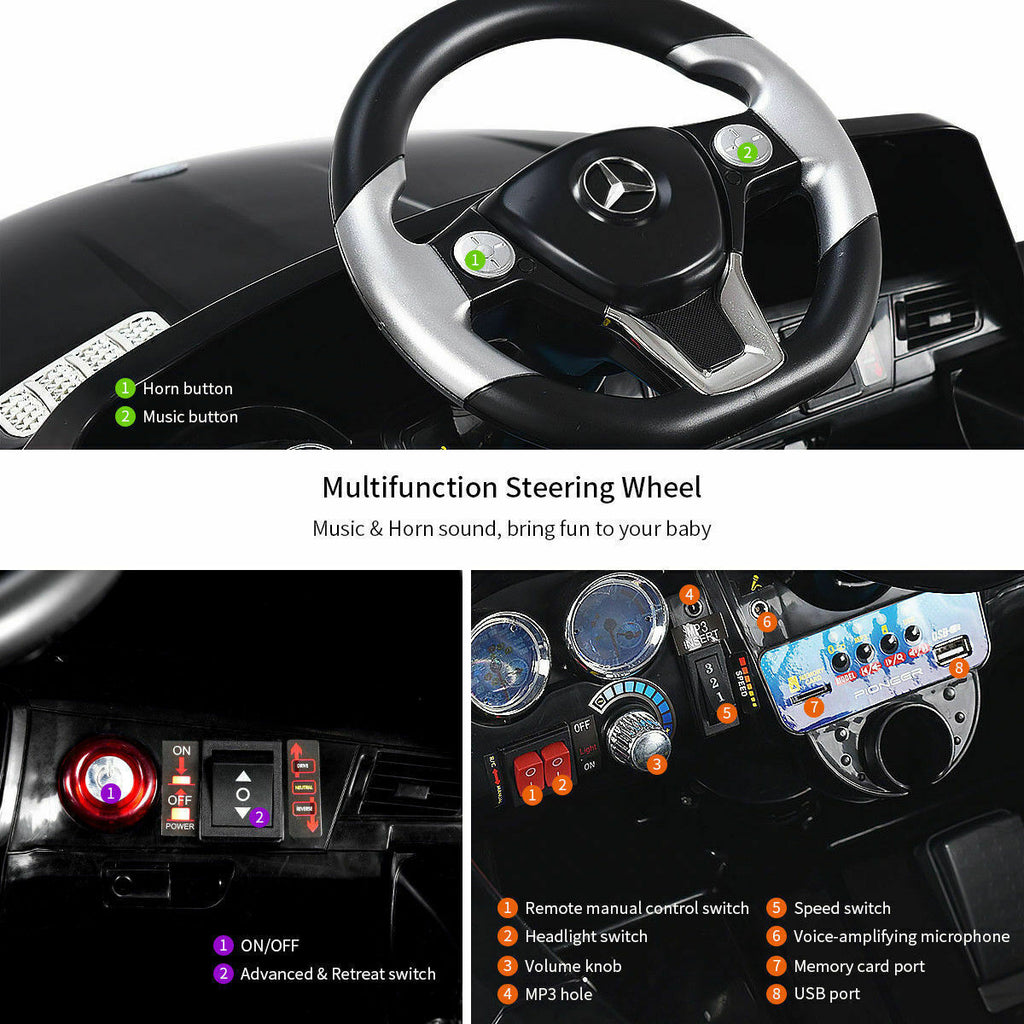 Licensed Mercedes Benz ML350 6V Electric Ride On Car with MP3 and Remote Control for Kids